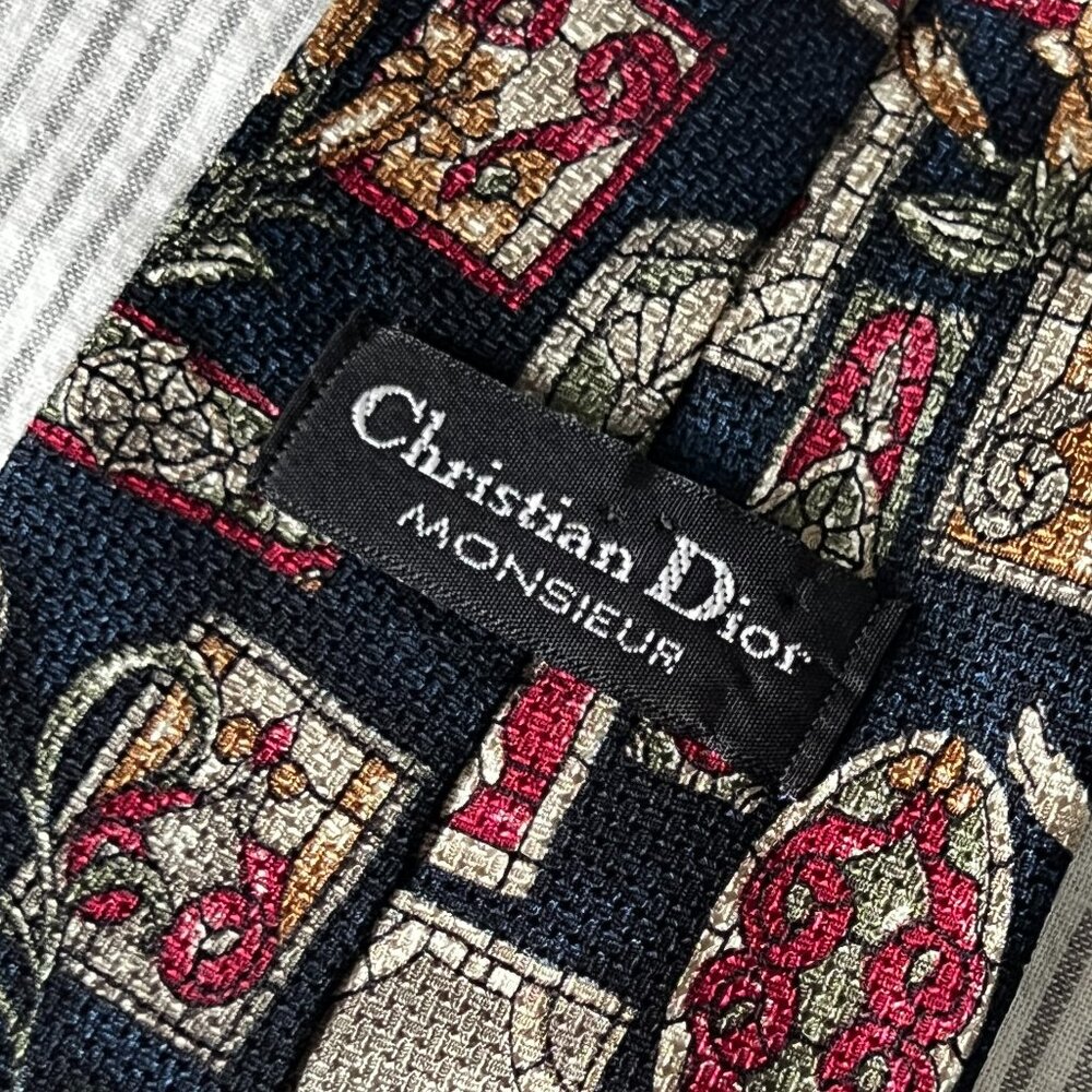 Christian Dior Vintage Royal Neck Tie 100% Silk